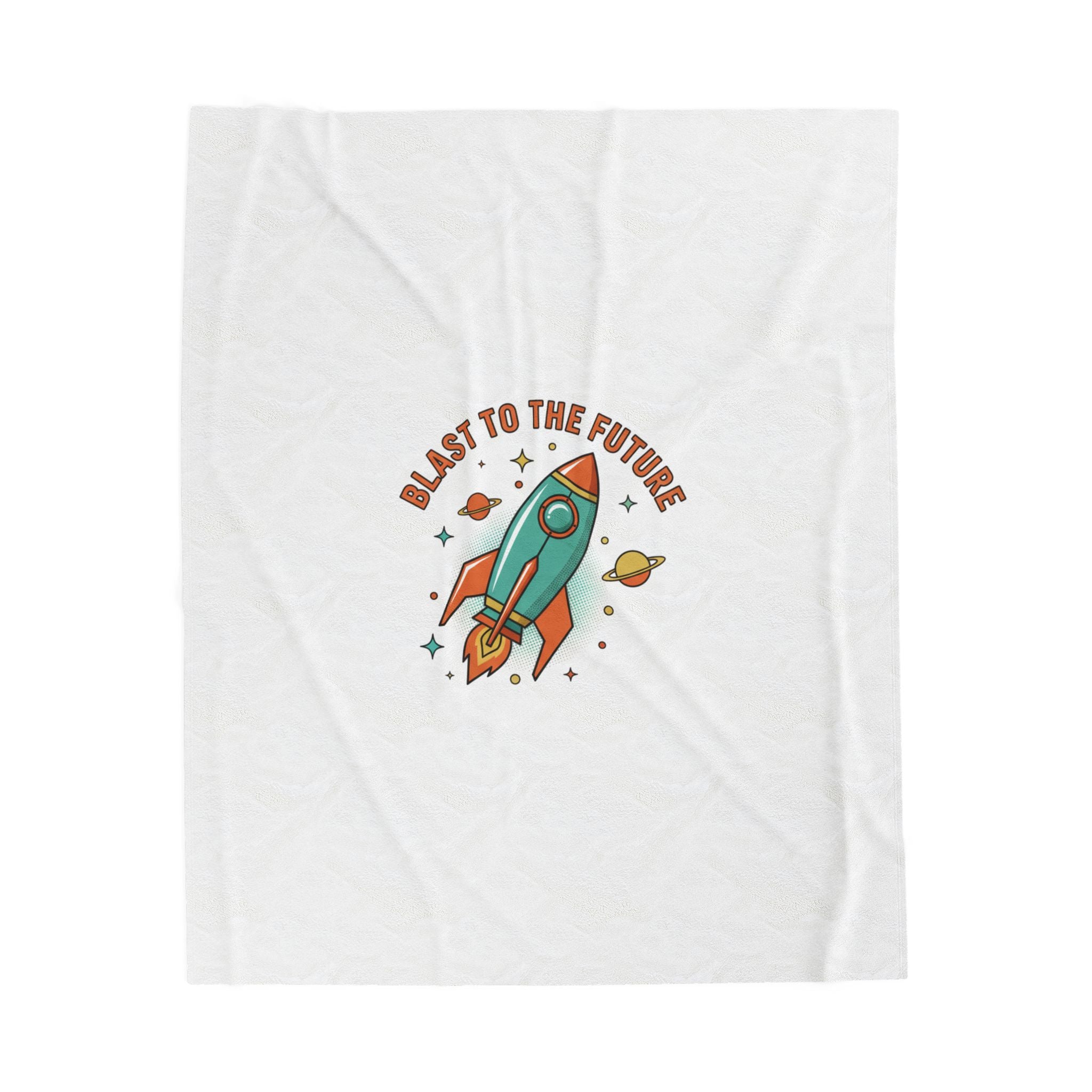 Blast to the Future Rocket Blanket | Retro-Futurism, Mid-Century Space Art