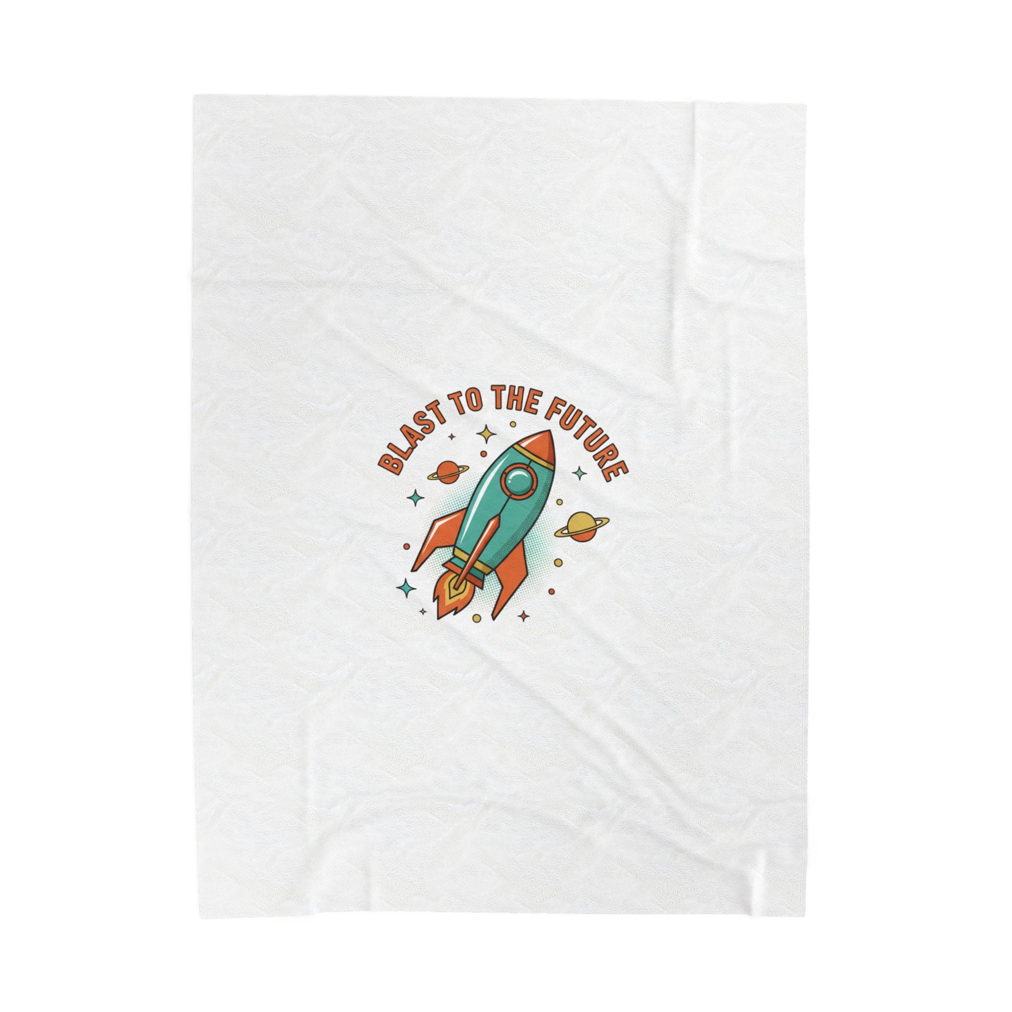 Blast to the Future Rocket Blanket | Retro-Futurism, Mid-Century Space Art