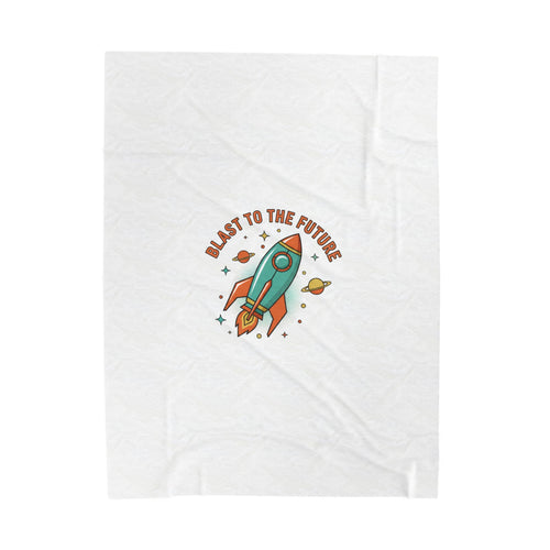 Blast to the Future Rocket Blanket | Retro-Futurism, Mid-Century Space Art
