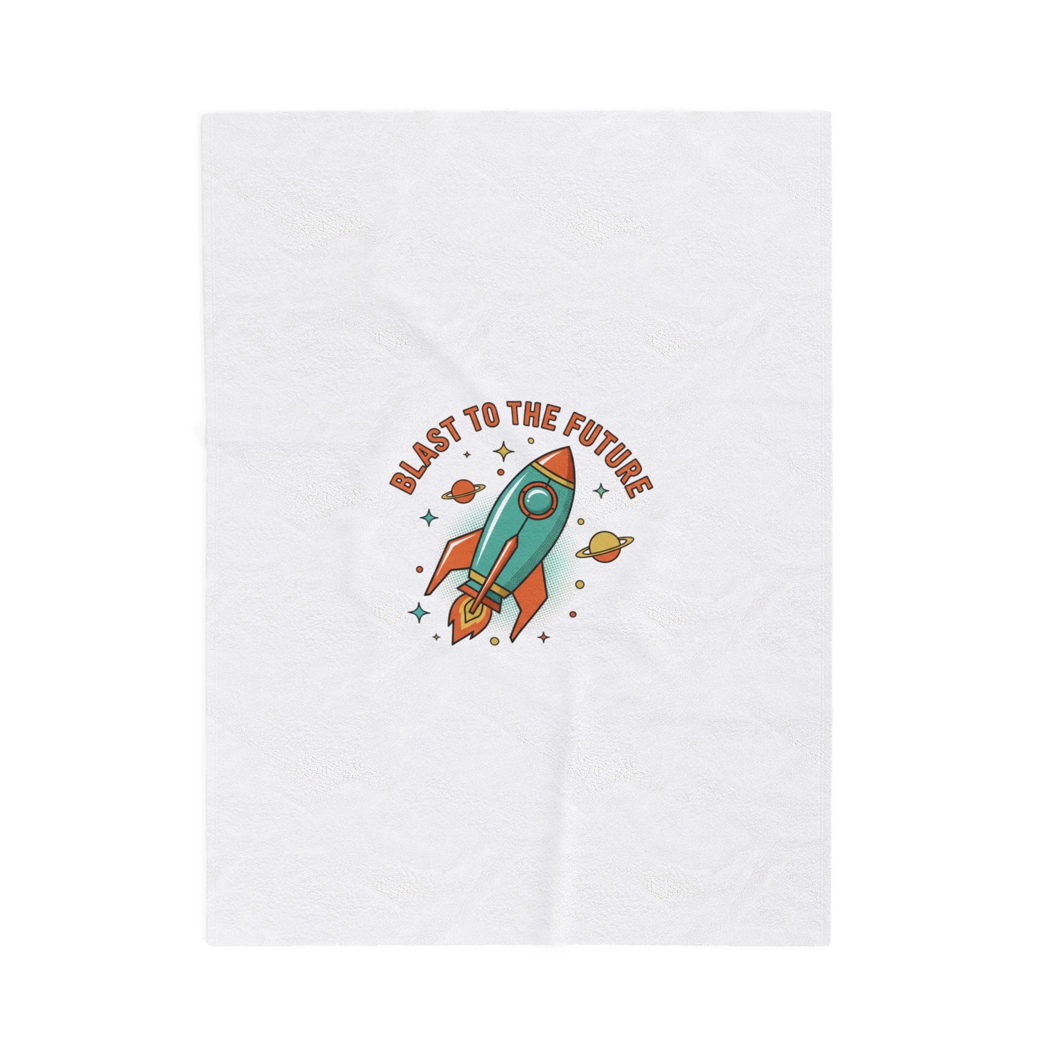 Blast to the Future Rocket Blanket | Retro-Futurism, Mid-Century Space Art